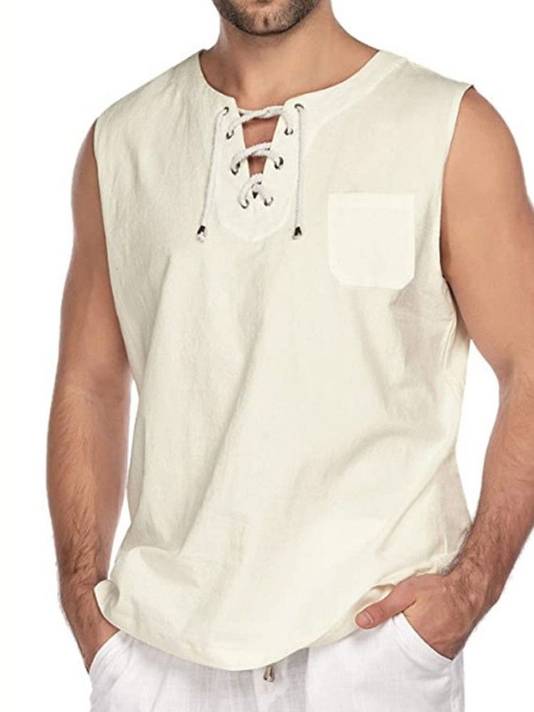 Camiseta Masculina Lisa Lisa Sem Mangas Casual