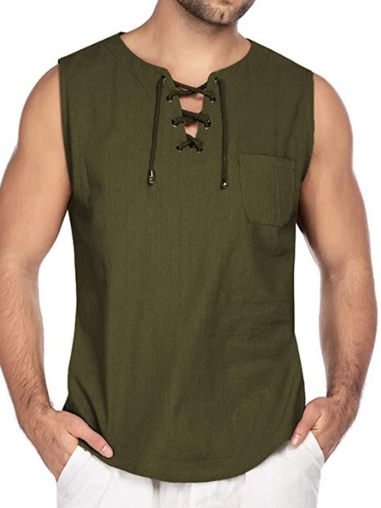 Camiseta Masculina Lisa Lisa Sem Mangas Casual