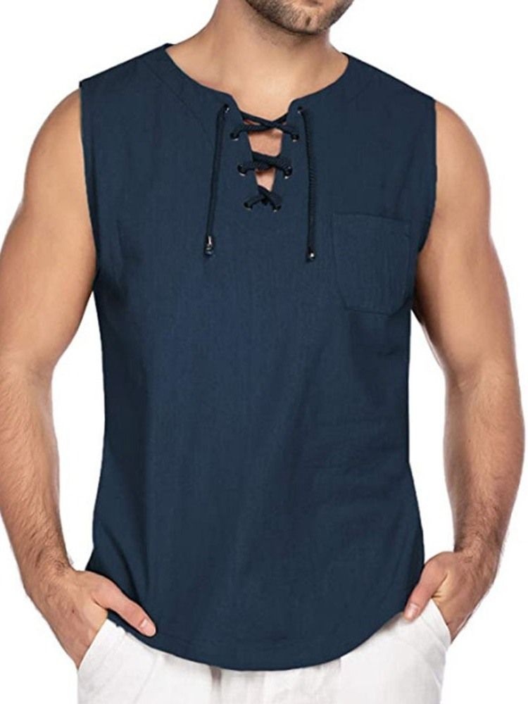 Camiseta Masculina Lisa Lisa Sem Mangas Casual