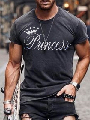 Camiseta Masculina De Manga Curta Estampada Casual