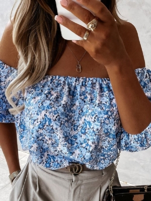 Camiseta Slim Floral Western Feminina De Manga Curta Padrão