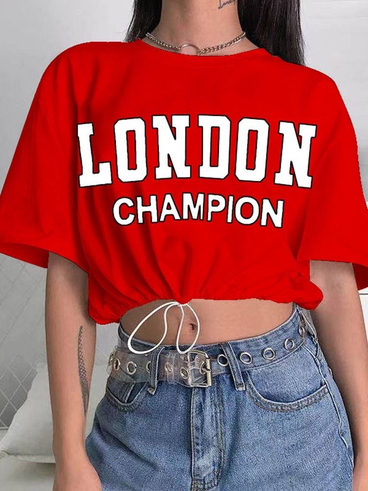 Carta Camiseta Feminina De Gola Redonda Meia Manga