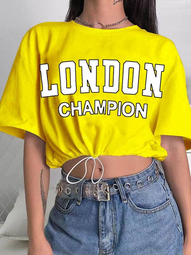 Carta Camiseta Feminina De Gola Redonda Meia Manga