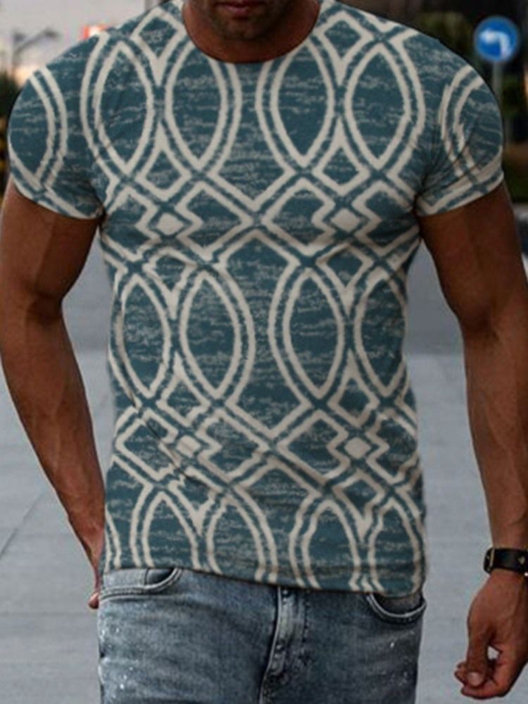 Estampa Pulôver Slim Camiseta Masculina
