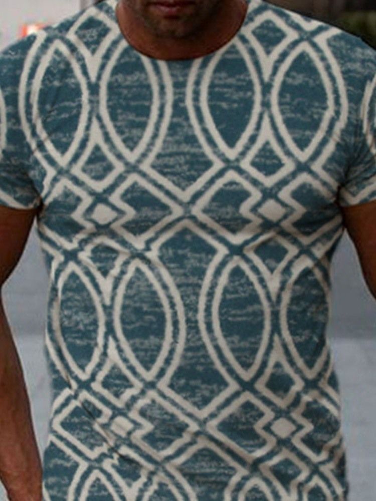 Estampa Pulôver Slim Camiseta Masculina