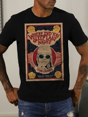 Impressão Camiseta Slim Masculina De Pulôver Com Pescoço Redondo E Crânio