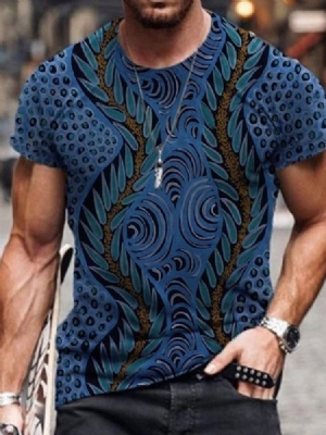 Imprimir Camiseta Casual Masculina Pulôver De Gola Redonda Manga Curta