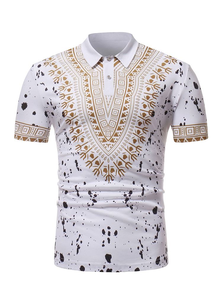 Moda Africana Dashiki Loose Mens Polo T Shirt