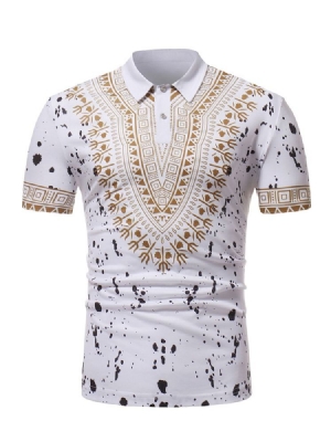 Moda Africana Dashiki Loose Mens Polo T Shirt