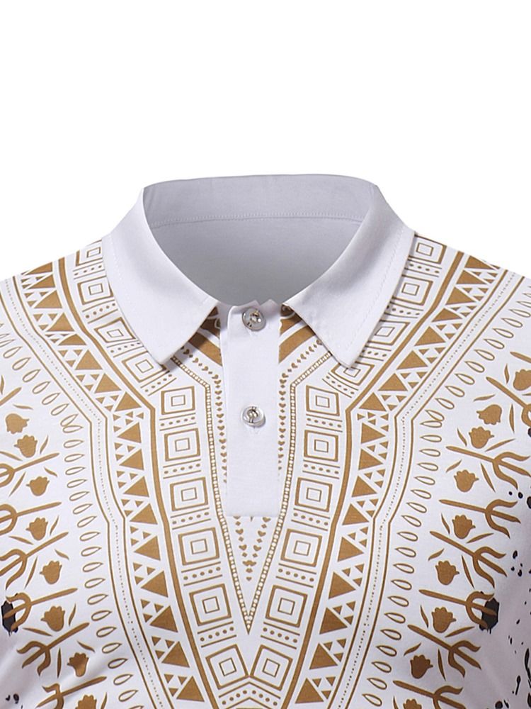 Moda Africana Dashiki Loose Mens Polo T Shirt
