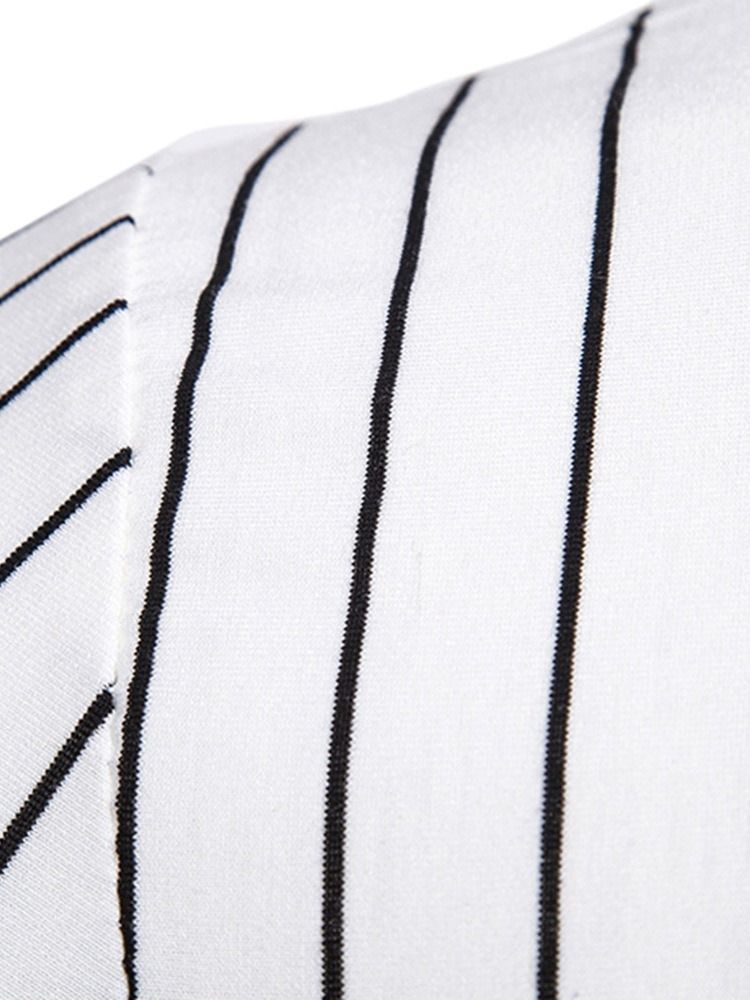 Pulôver Casual Com Gola Redonda E Bolso Camiseta Slim Masculina