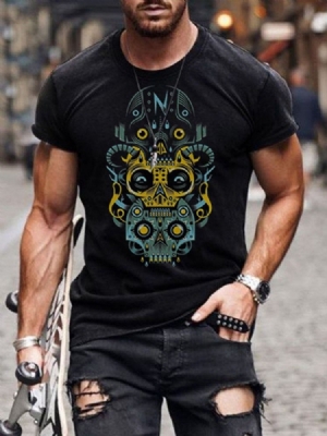 Pulôver Imprimir Camiseta Slim Masculino