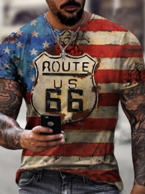 T-shirt Masculina Com Estampa De Gola Redonda E Pulôver Solto