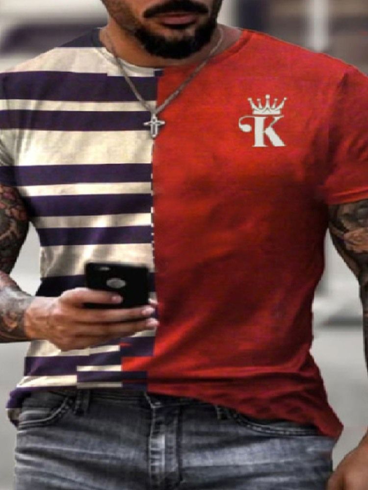 Tira Com Estampa De Gola Redonda E Pulôver Masculino Camiseta