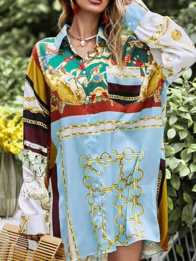 Acima Do Joelho Lapela Manga Comprida Peito Único Vestido Reto Feminino