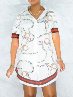 Acima Do Joelho Manga Curta Patchwork Vestido Feminino Geométrico Assimétrico