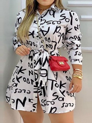 Acima Do Joelho Patchwork Manga De Nove Pontos Vestido Regular Feminino Com Peito Único