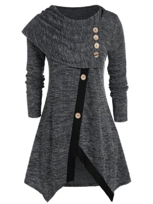 Feminino Acima Do Joelho Com Nove Pontos Vestido Pulôver Assimétrico Assimétrico