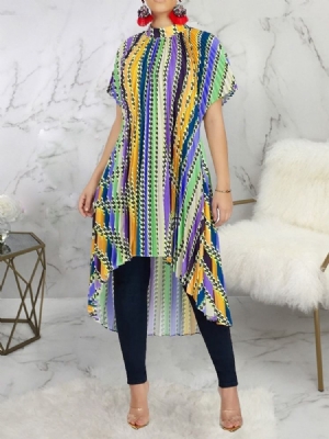Pulôver Feminino Com Gola Curta Assimétrica Vestido Regular