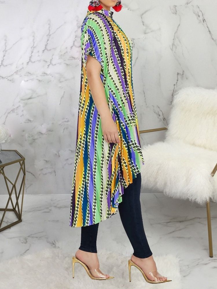 Pulôver Feminino Com Gola Curta Assimétrica Vestido Regular