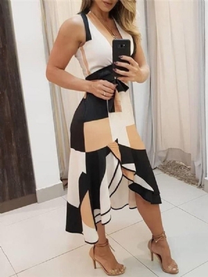 Pulôver Feminino Sem Mangas Com Decote Em V Com Decote Em V