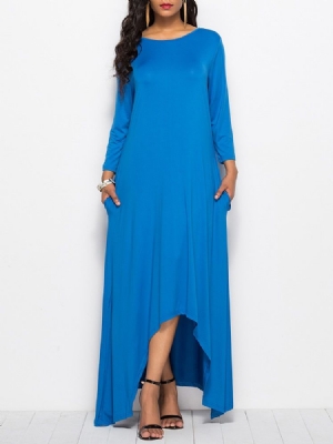 Pulôver Feminino Simples Assimétrico Vestido Casual