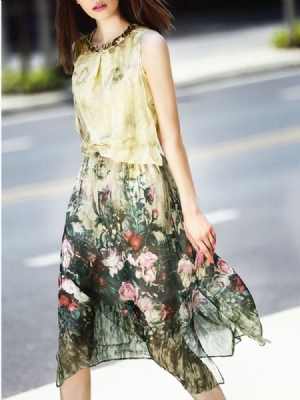 Vestido Casual Feminino Meryl Floral Assimétrico Para Viagem