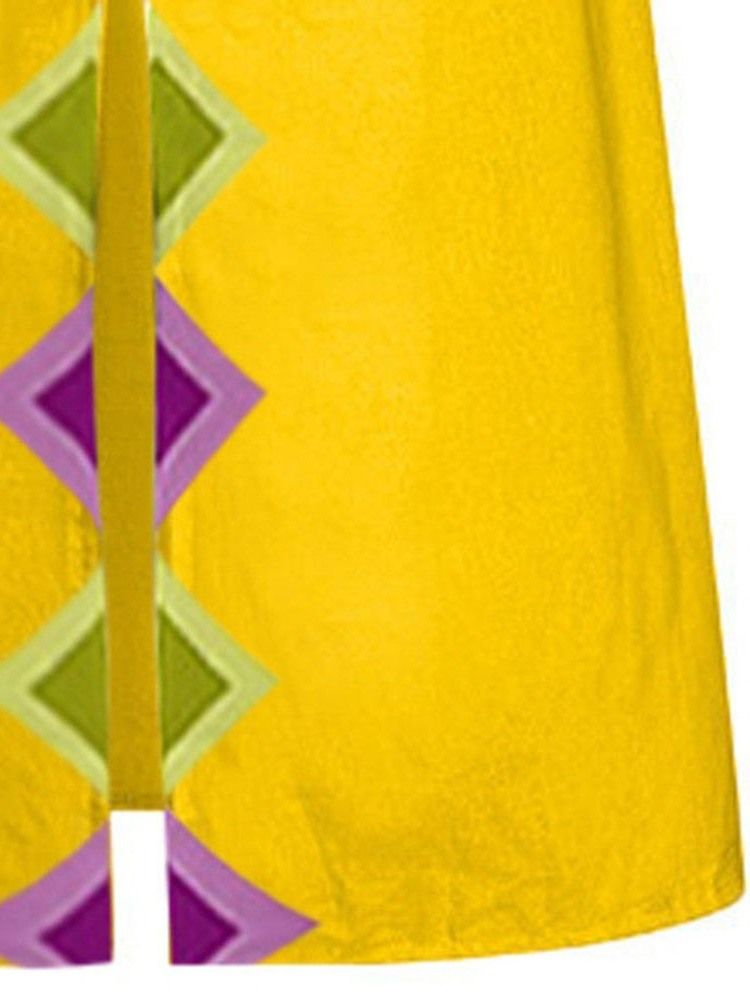 Vestido Feminino Casual Estampado Na Altura Do Tornozelo Com Decote Em V Dividido Sem Mangas De Verão