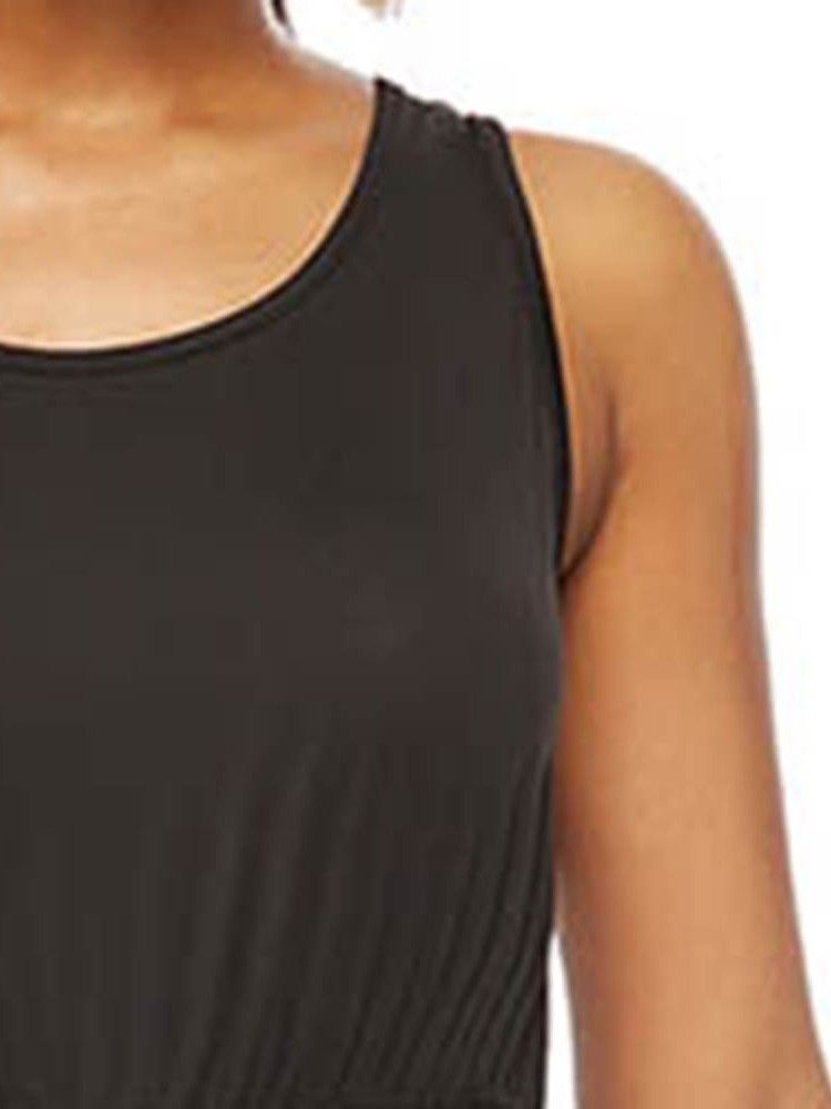 Vestido Feminino Casual Único Sem Mangas Até O Tornozelo Assimétrico