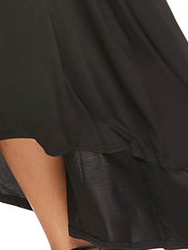 Vestido Feminino Casual Único Sem Mangas Até O Tornozelo Assimétrico