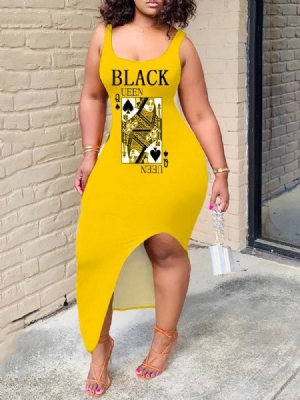 Vestido Feminino Colete Sem Mangas Na Altura Do Tornozelo Pulôver De Verão