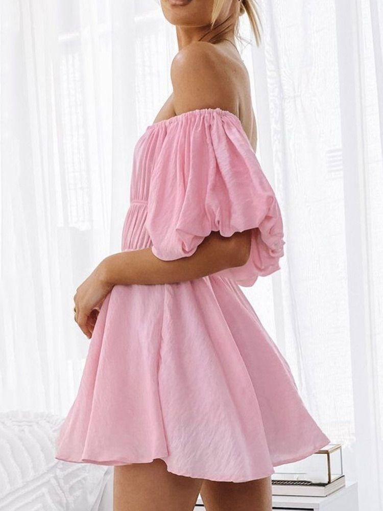 Vestido Feminino Com Manga Curta Acima Do Joelho Pulôver Doce