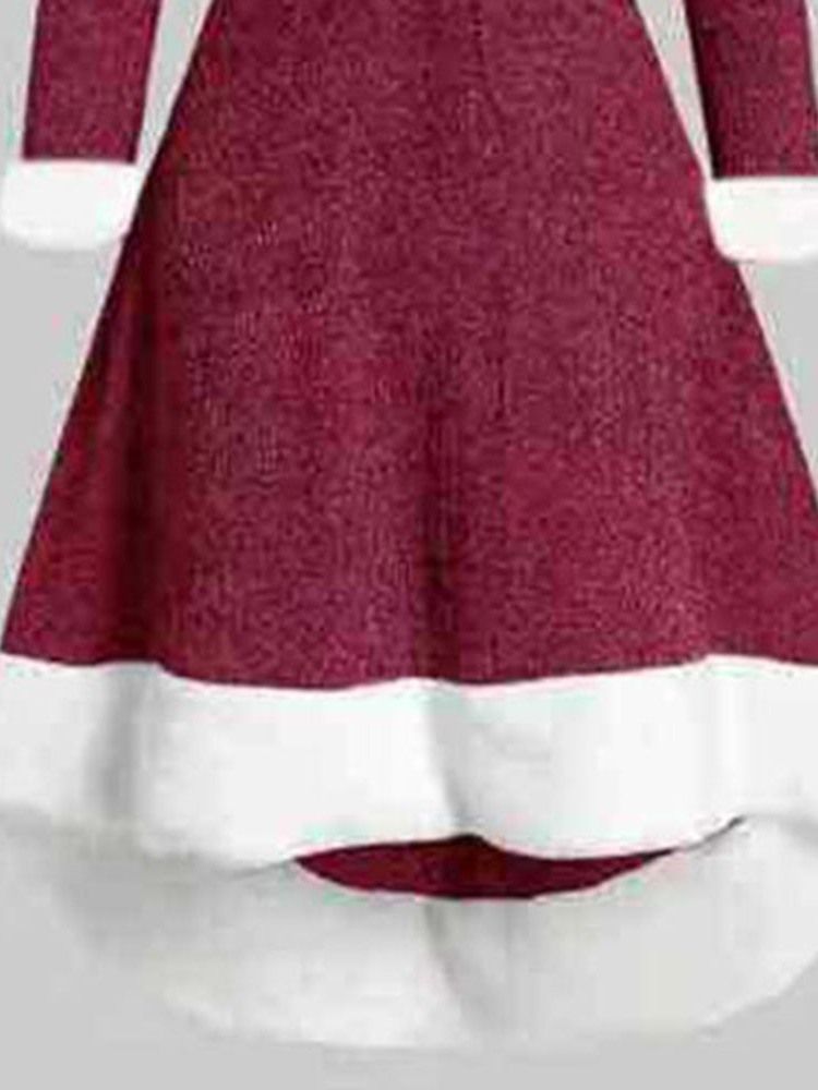 Vestido Feminino De Manga Comprida De Manga Comprida Com Atacadores Regulares