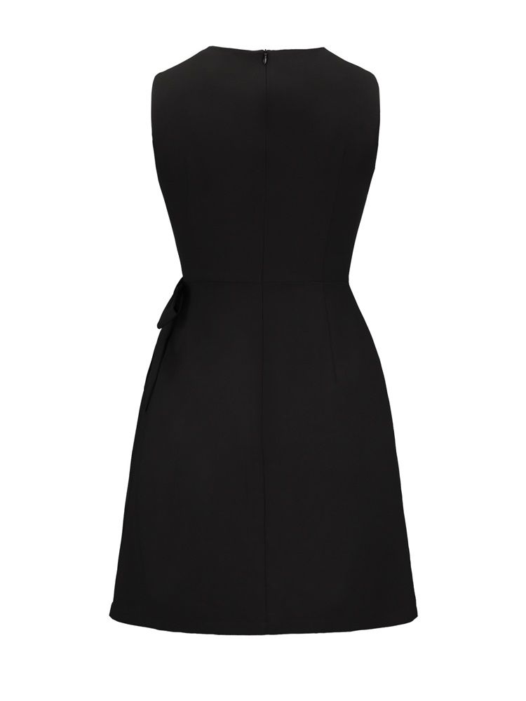 Vestido Feminino Sem Mangas Acima Do Joelho Pulôver Regular