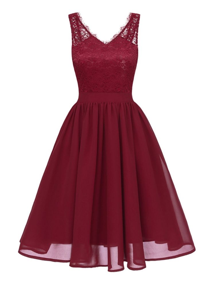 Vestido Feminino Sem Mangas Patchwork Na Cintura-padrão Na Altura Do Joelho