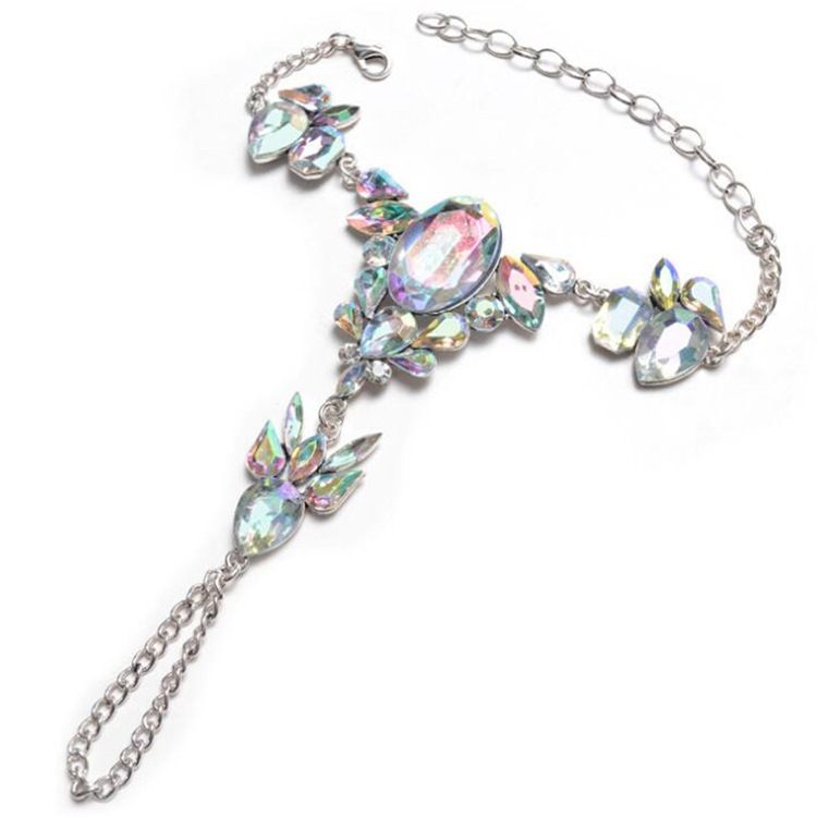 Tornozeleira De Strass Colorido Estilo Exótico