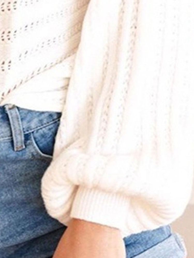 Camisola Feminina Manga Comprida Lanterna Oca Grossa Outono