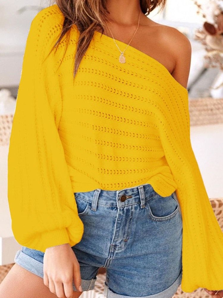 Camisola Feminina Manga Comprida Lanterna Oca Grossa Outono