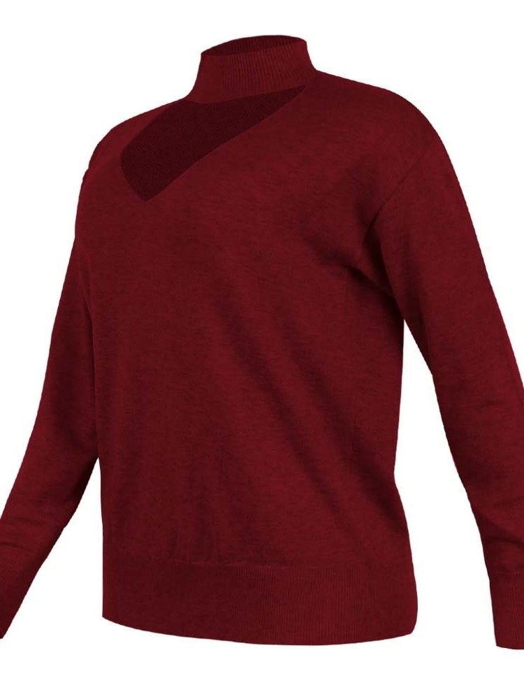Camisola Feminina De Manga Comprida De Natal Com Decote Em V