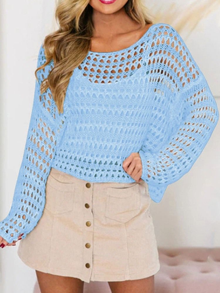 Suéter Feminino Liso Oco Sem Ombros