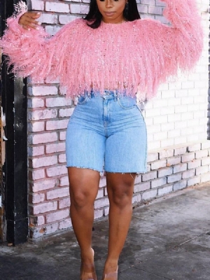 Suéter Fino Regular Feminino Com Gola Redonda