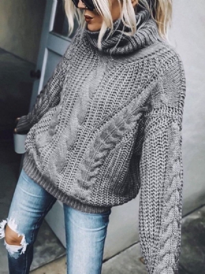 Suéter Regular Feminino De Mangas Compridas Em Patchwork Fino