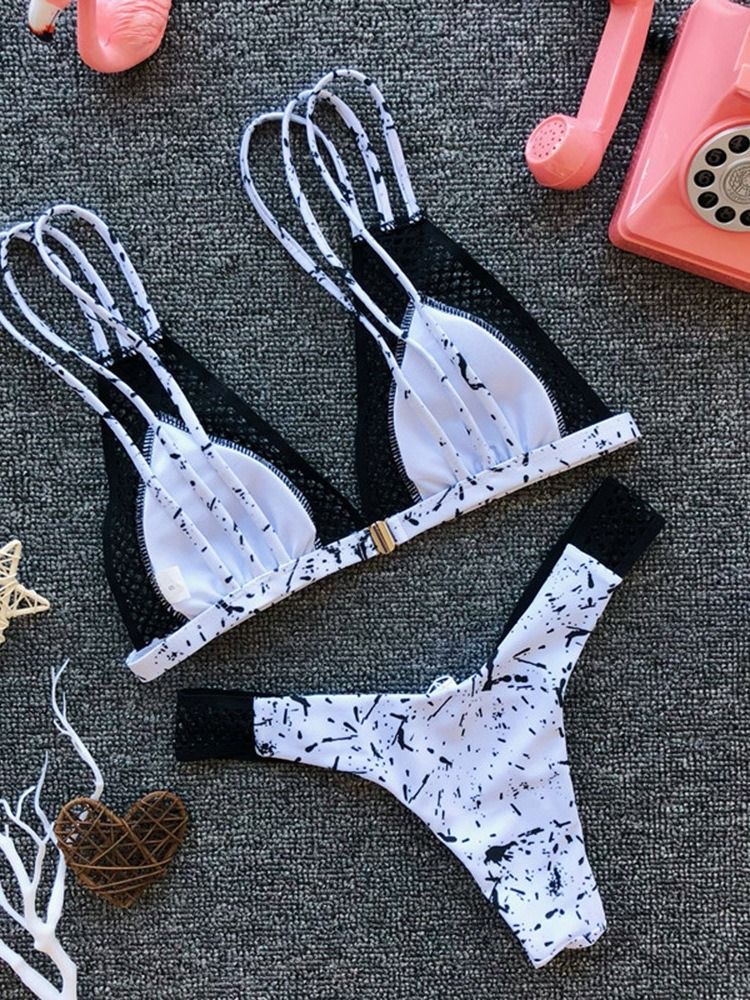 Conjunto De Biquíni Com Bloco Colorido Feminino