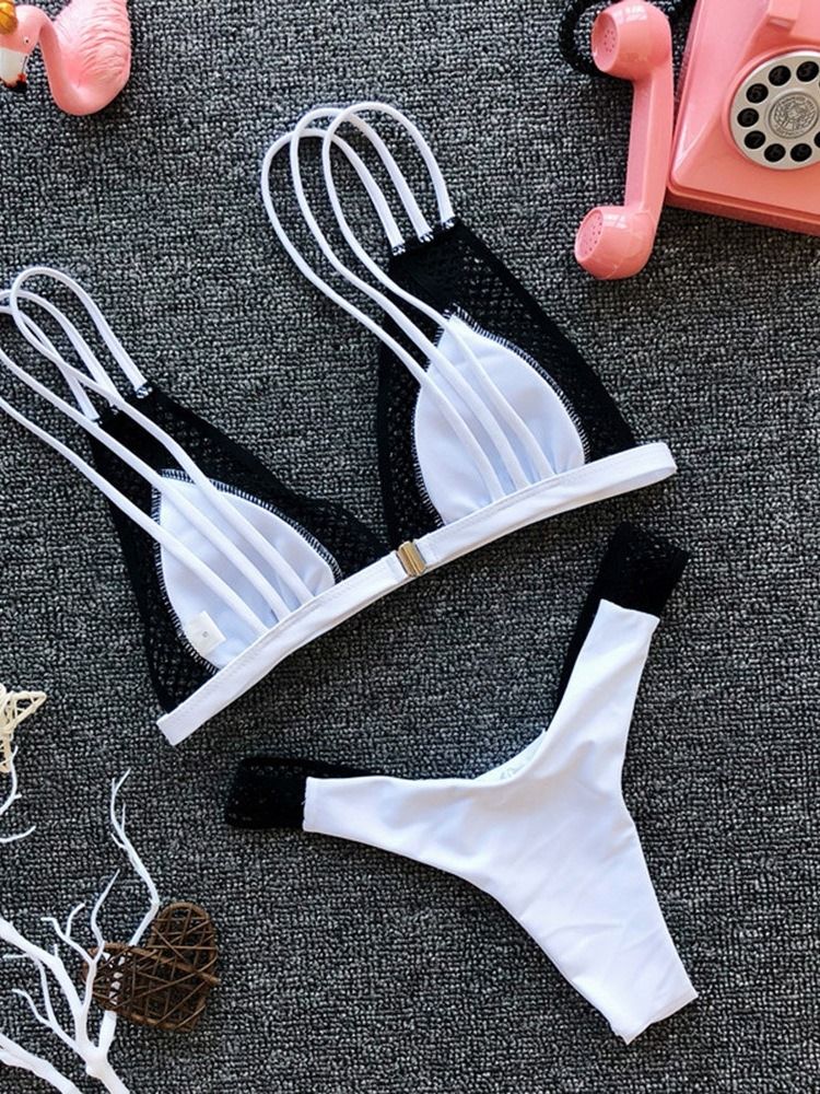 Conjunto De Biquíni Com Bloco Colorido Feminino