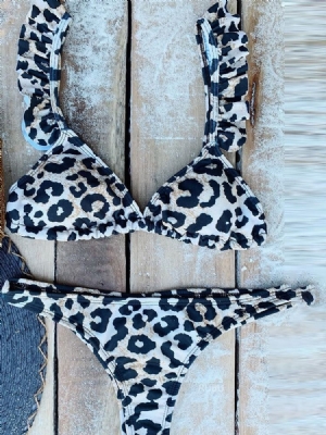 Conjunto De Biquíni Falbala Leopard Feminino