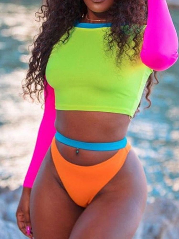 Conjunto Tankini Feminino Color Block