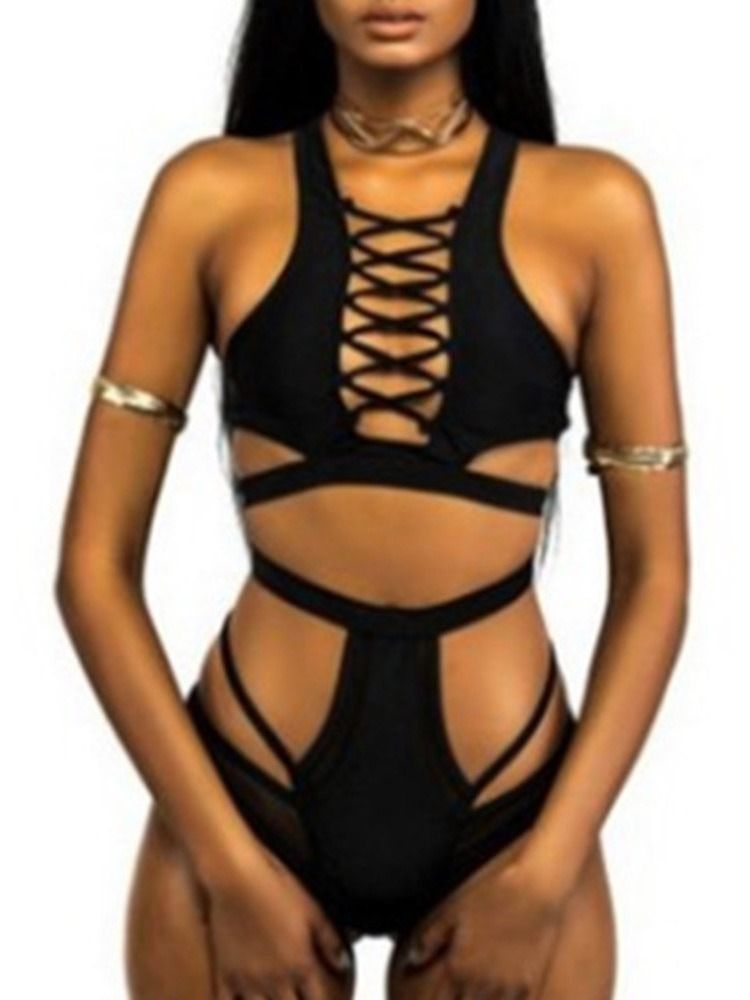 Conjunto Tankini Feminino Simples Renda