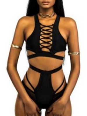 Conjunto Tankini Feminino Simples Renda