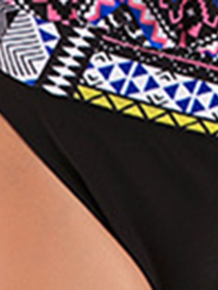 Conjunto Tankini Geométrico Colorido Feminino