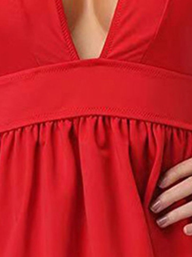 Fato De Banho Sexy Feminino Com Cordões E Decote Em V